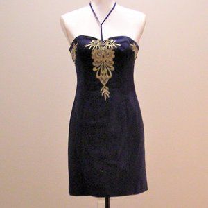 Lilly Pulitzer Demi Convertible Dress, Navy & Gold